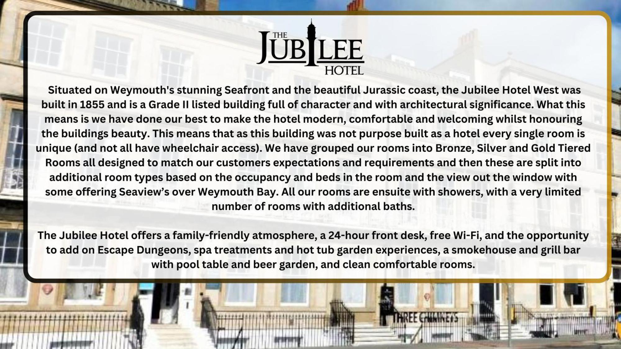 The Jubilee Hotel East - With Spa Facilities & Smokehouse - Newly Refurbished Facilities Weymouth Eksteriør bilde